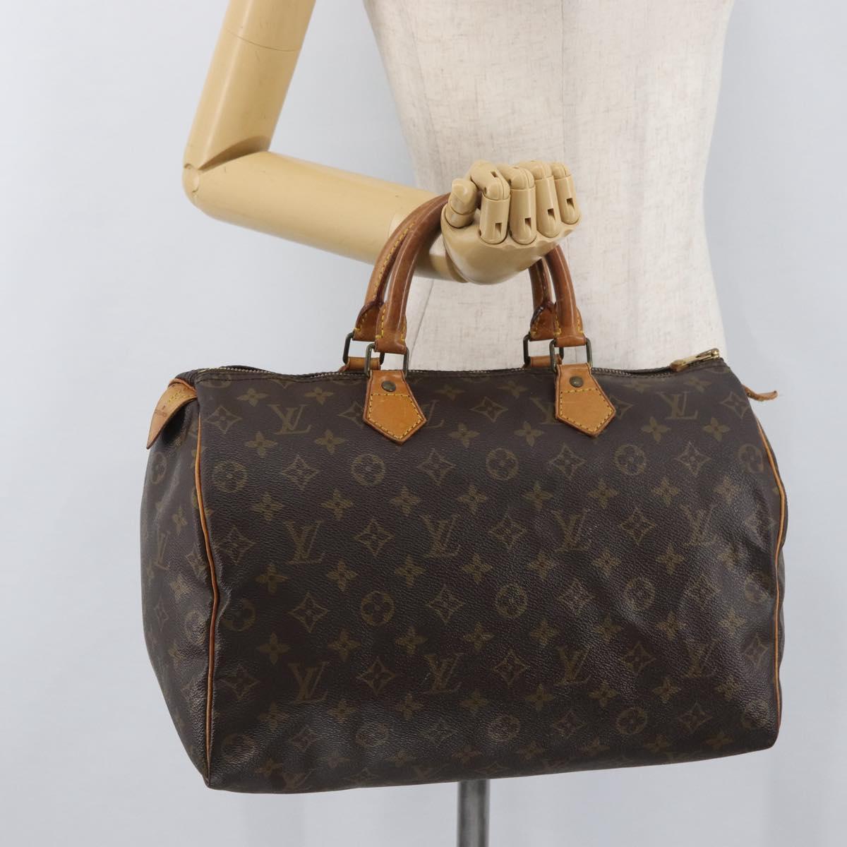 LOUIS VUITTON Monogram Speedy 35 Hand Bag M41524 LV Auth BAZ174