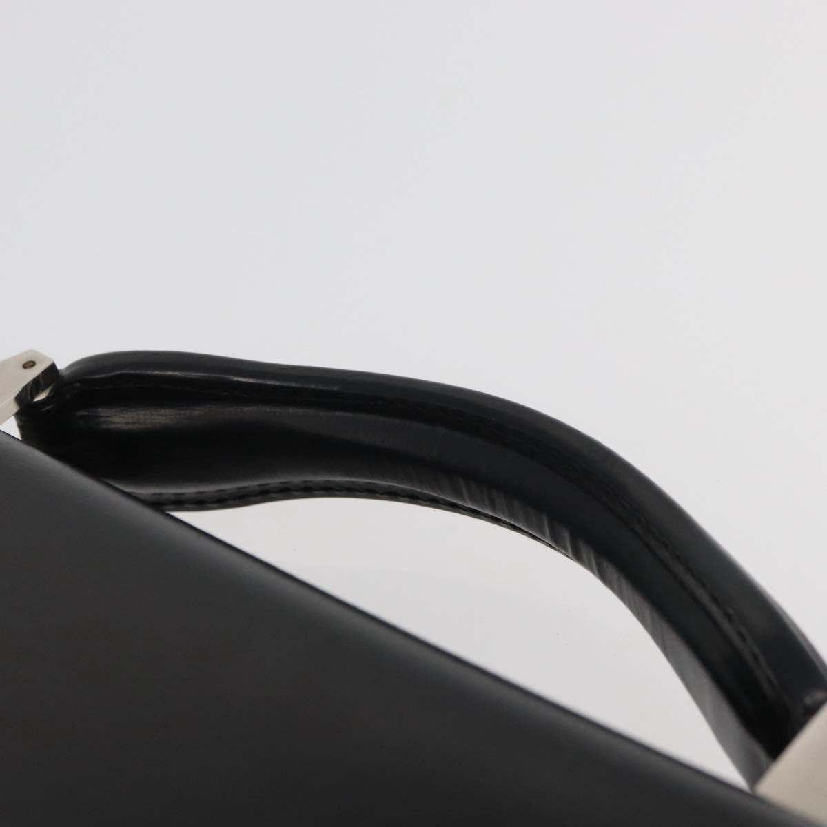 LOEWE Business Bag Leather Black Silver Auth BAZ175