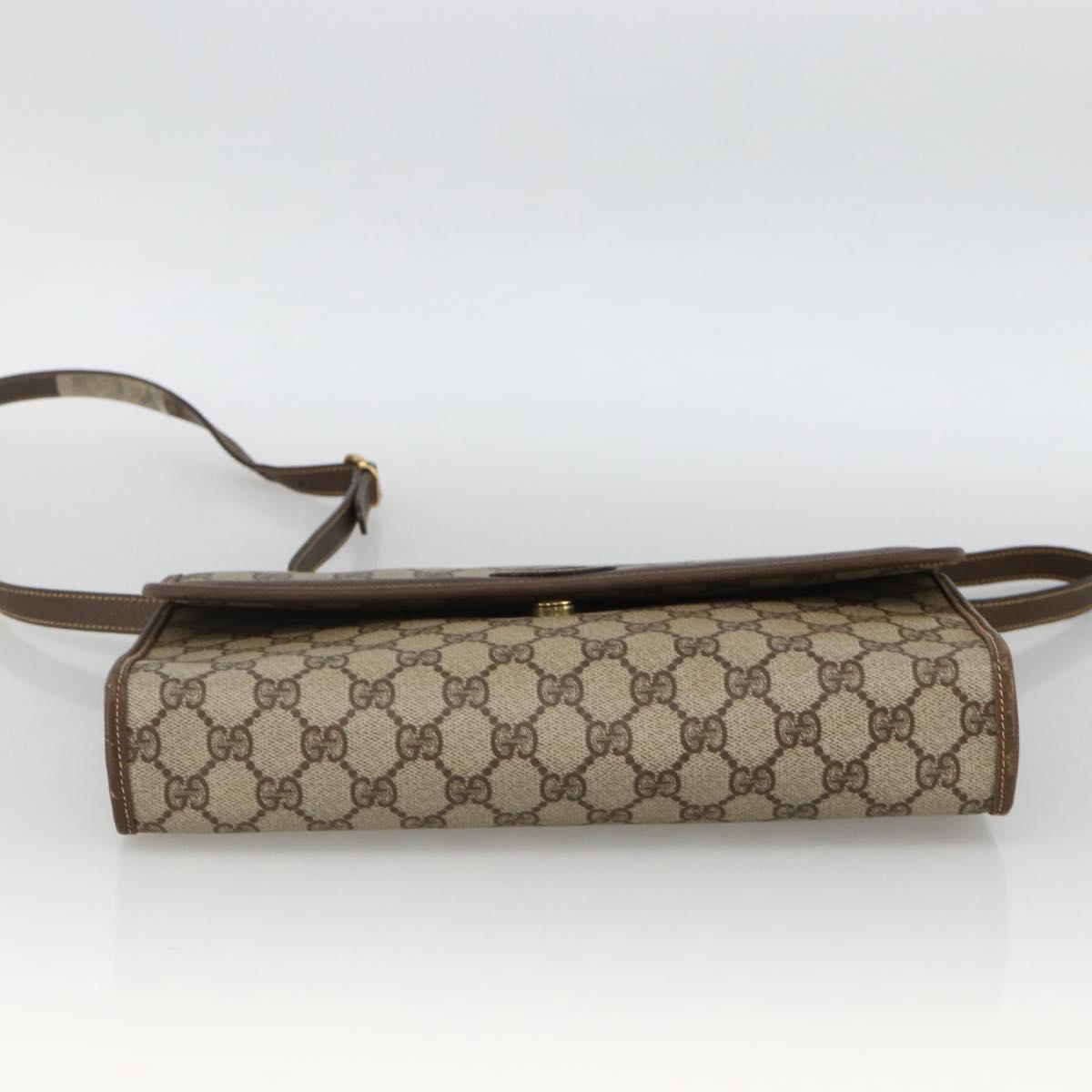GUCCI GG Supreme Shoulder Bag PVC Beige Gold 004 58 0264 Auth BAZ182