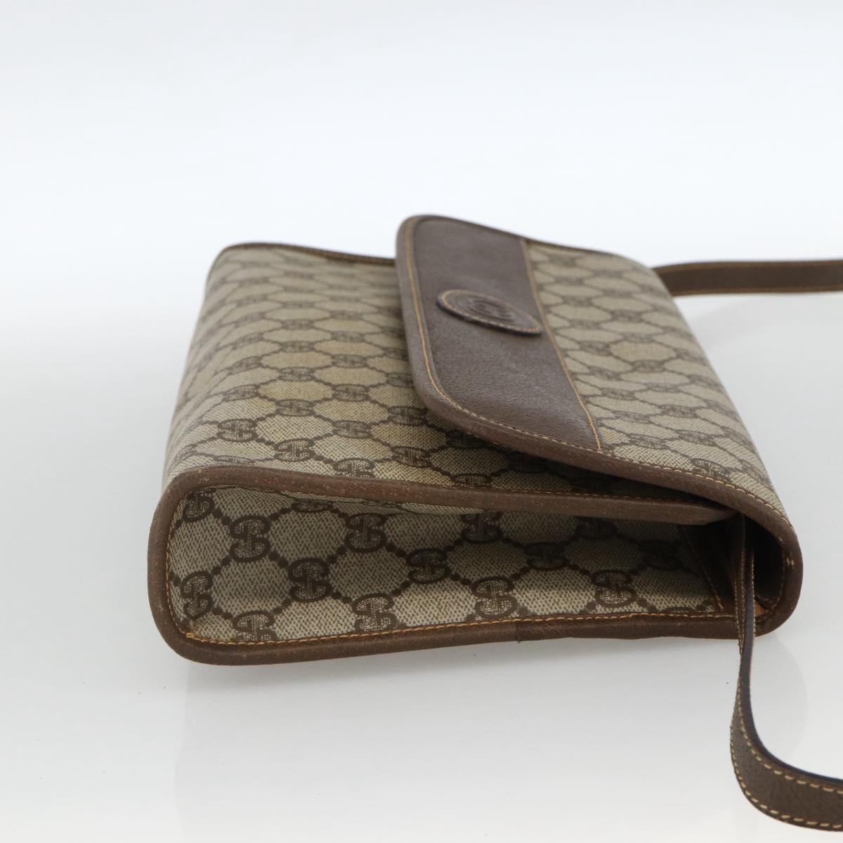 GUCCI GG Supreme Shoulder Bag PVC Beige Gold 004 58 0264 Auth BAZ182