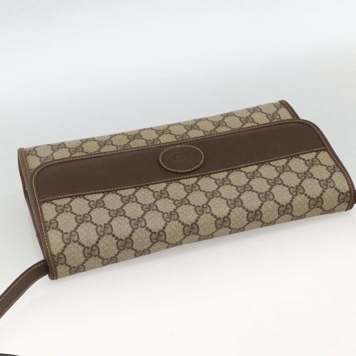 GUCCI GG Supreme Shoulder Bag PVC Beige Gold 004 58 0264 Auth BAZ182
