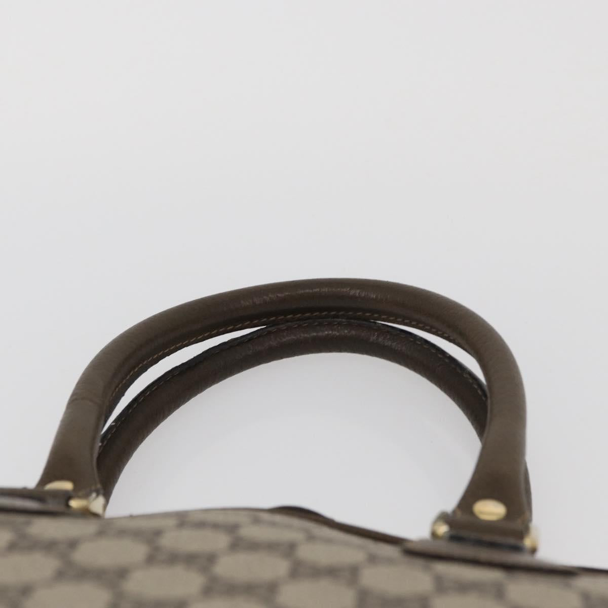 GUCCI GG Supreme Hand Bag PVC Beige Gold Auth BAZ197