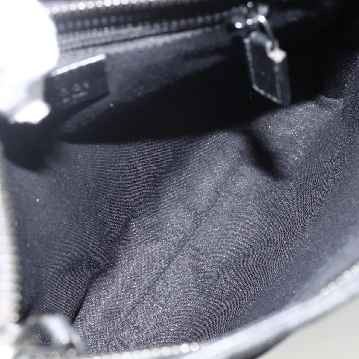 GUCCI GG Canvas Shoulder Bag Black Silver 122793 Auth BAZ206A