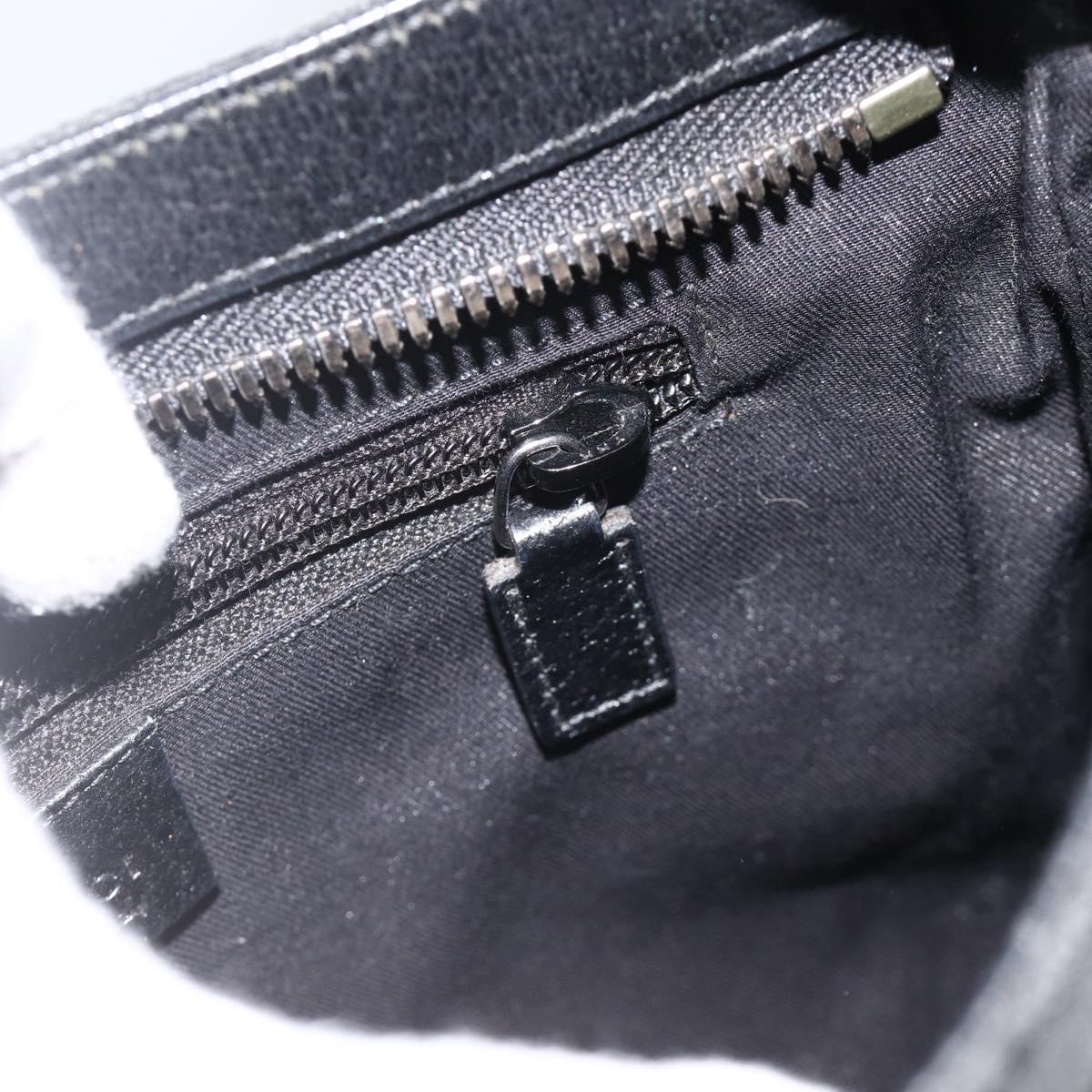 GUCCI GG Canvas Shoulder Bag Black Silver 122793 Auth BAZ206A