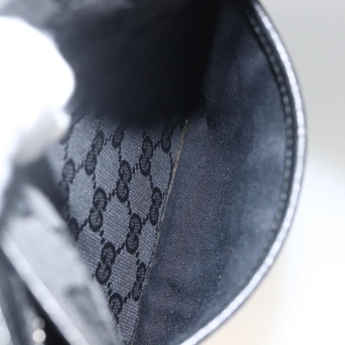 GUCCI GG Canvas Shoulder Bag Black Silver 122793 Auth BAZ206A