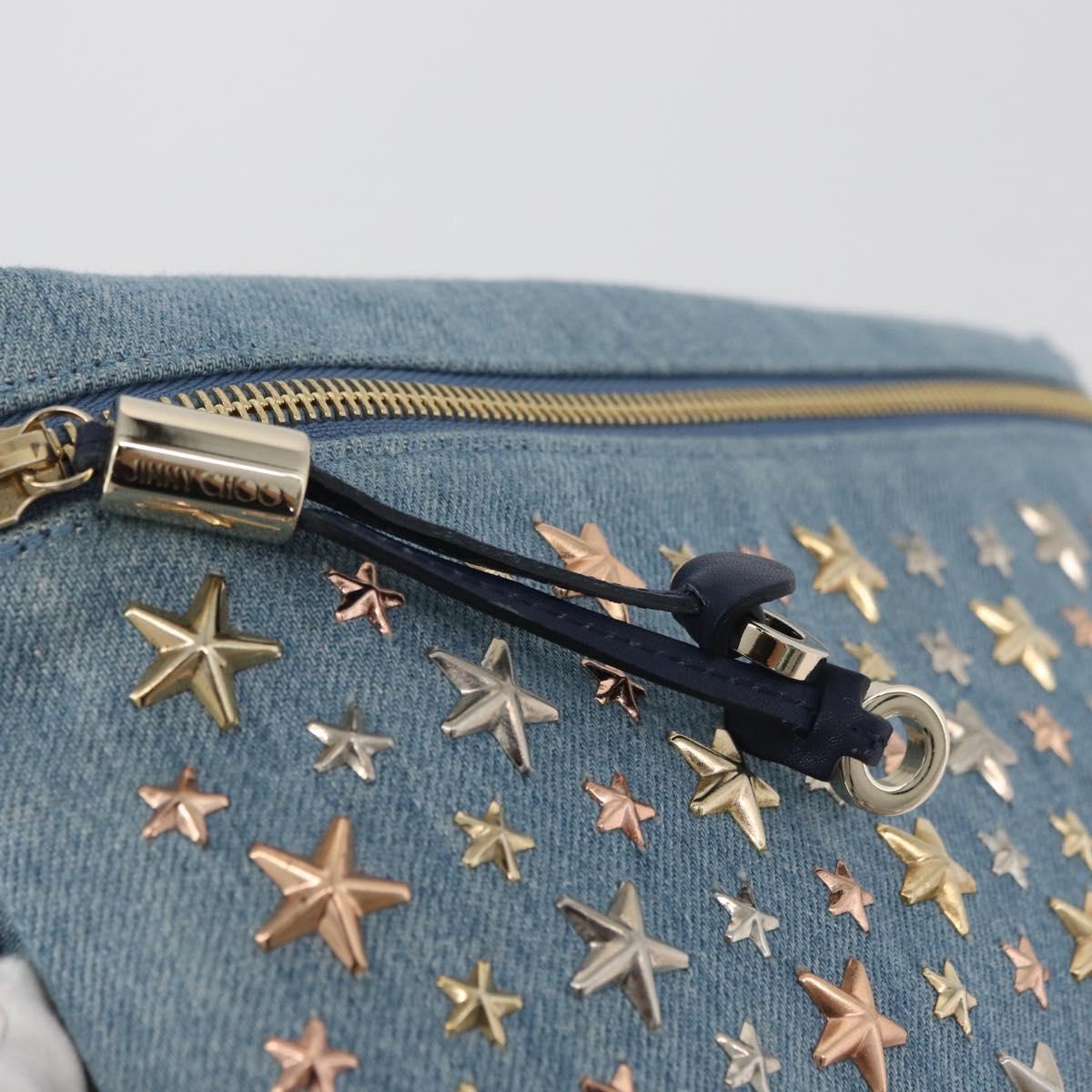Jimmy Choo Studs Clutch Bag Denim Blue Auth BAZ213A