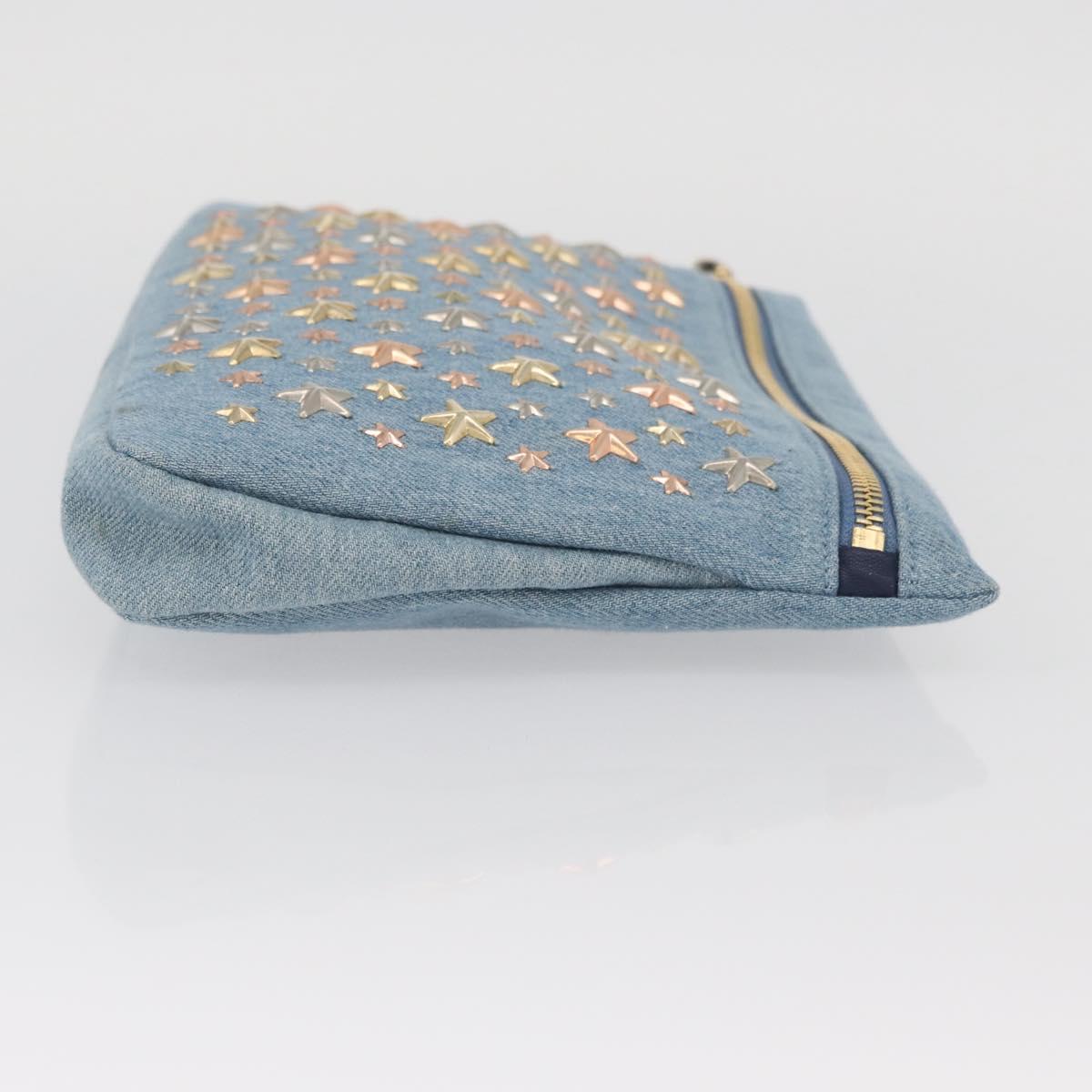 Jimmy Choo Studs Clutch Bag Denim Blue Auth BAZ213A