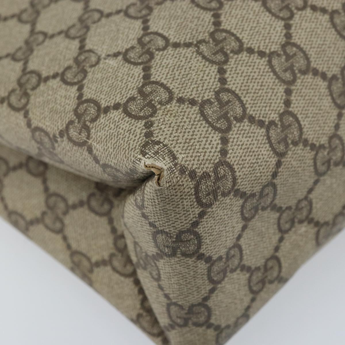 GUCCI GG Supreme Tote Bag PVC Beige Gold 39 02 061 Auth BAZ223