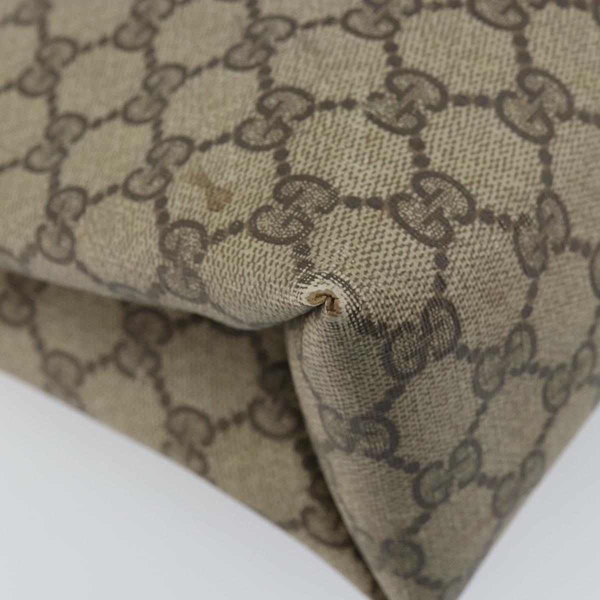 GUCCI GG Supreme Tote Bag PVC Beige Gold 39 02 061 Auth BAZ223