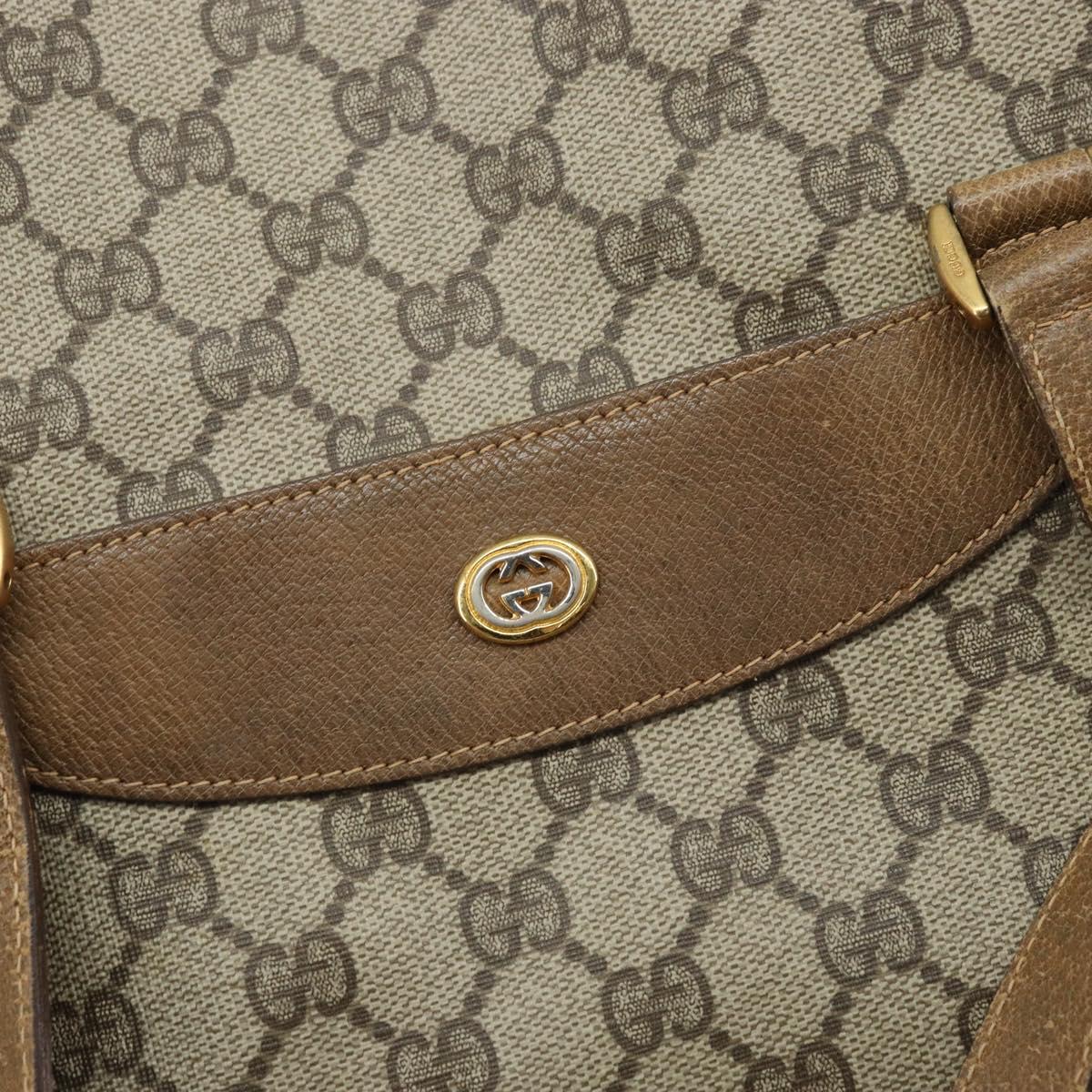 GUCCI GG Supreme Tote Bag PVC Beige Gold 39 02 061 Auth BAZ223