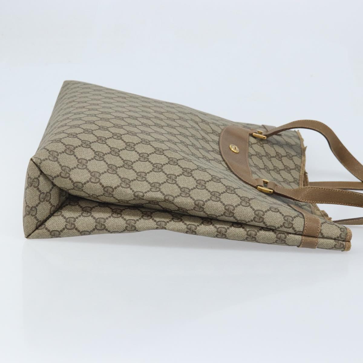 GUCCI GG Supreme Tote Bag PVC Beige Gold 39 02 061 Auth BAZ223