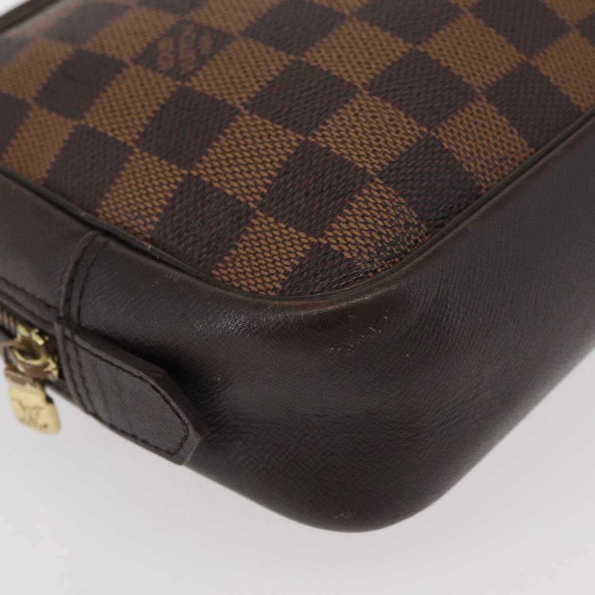 LOUIS VUITTON Damier Ebene Trousse Toilette 25 Clutch Bag N47624 LV Auth BAZ229