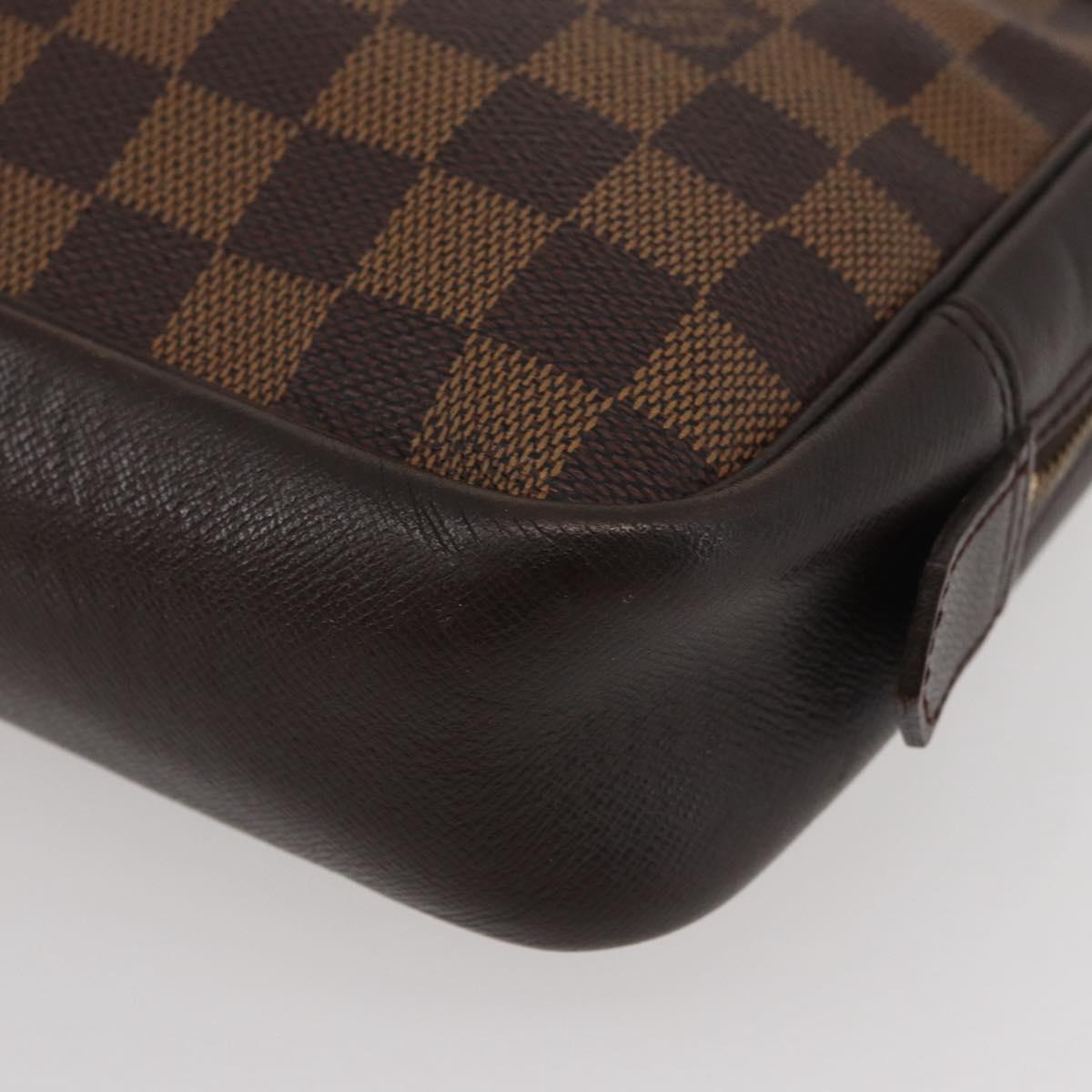LOUIS VUITTON Damier Ebene Trousse Toilette 25 Clutch Bag N47624 LV Auth BAZ229
