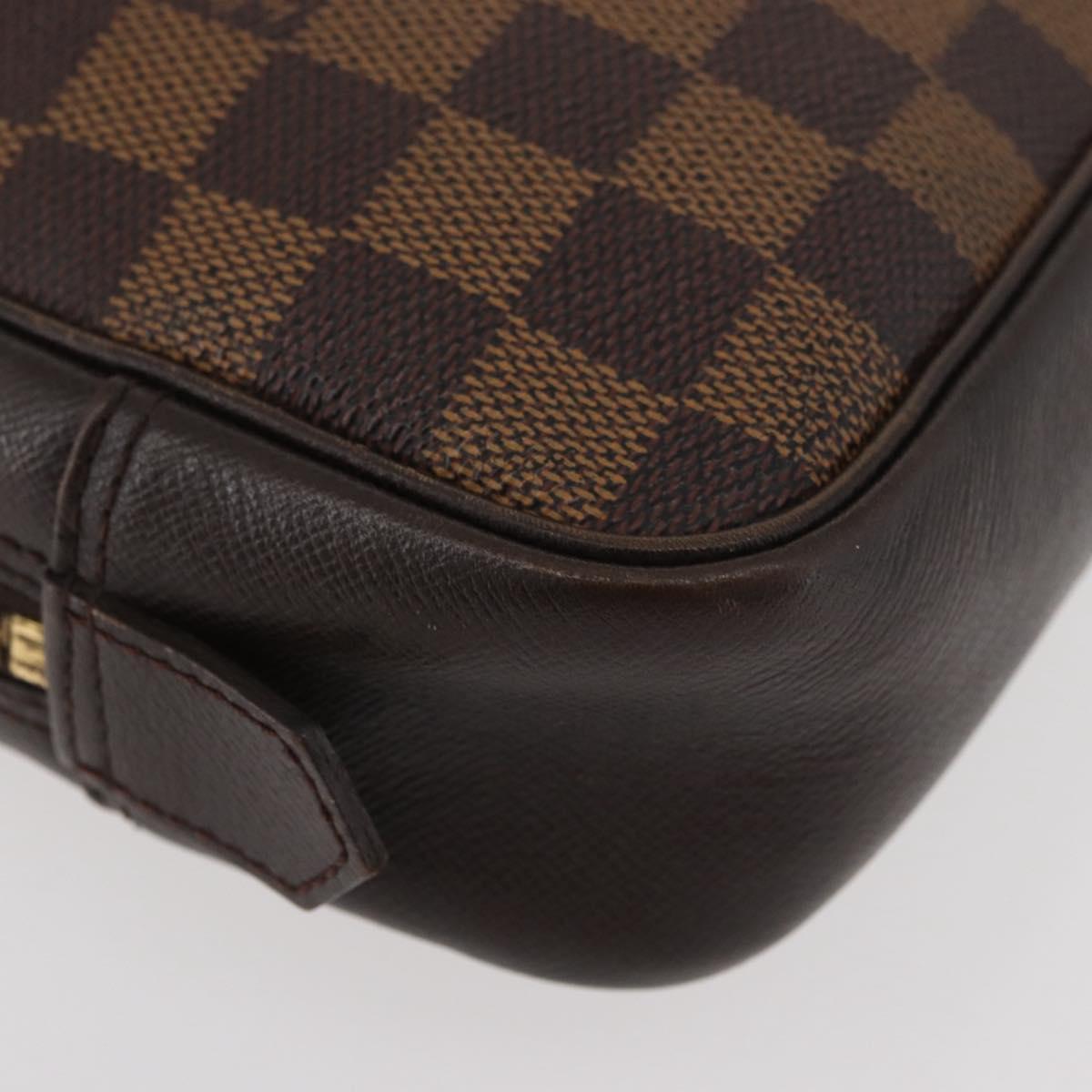 LOUIS VUITTON Damier Ebene Trousse Toilette 25 Clutch Bag N47624 LV Auth BAZ229