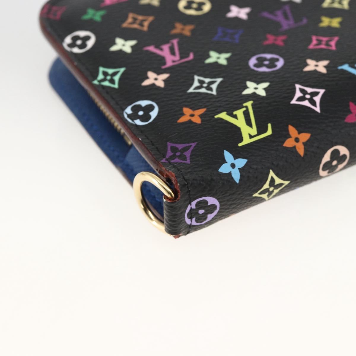 LOUIS VUITTON Multicolor PortefeuilleInsolite Wallet Black M60271 Auth BAZ266A