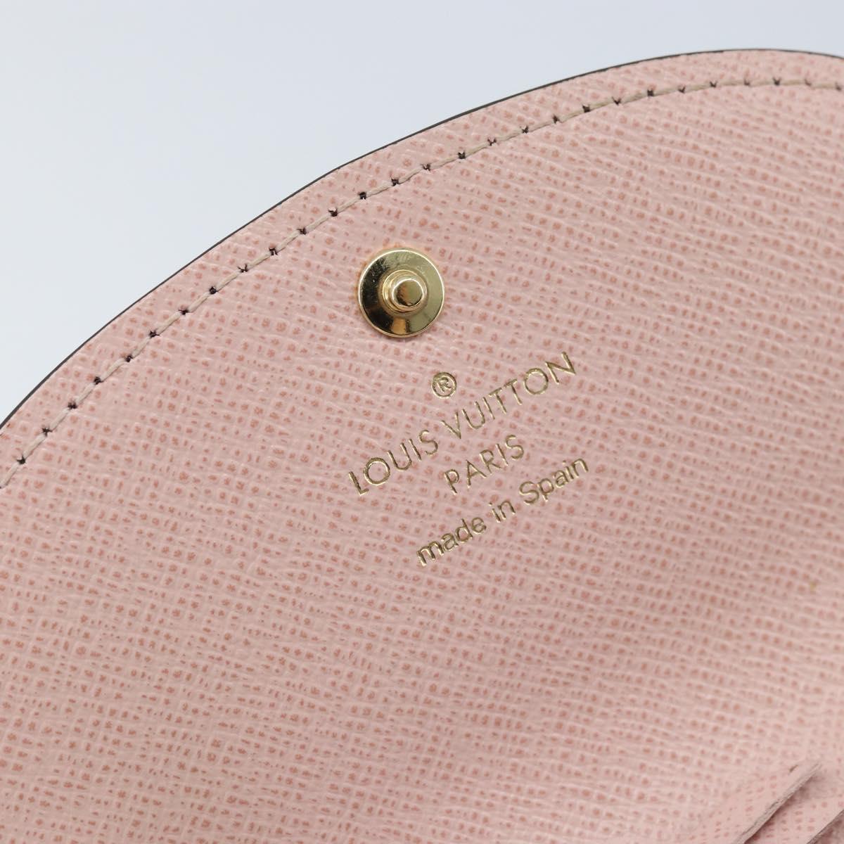 LOUIS VUITTON Porte Monnaie Rosary Coin Purse Rose Valerine M62361 Auth BAZ269A