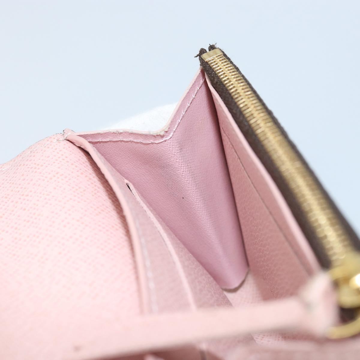 LOUIS VUITTON Porte Monnaie Rosary Coin Purse Rose Valerine M62361 Auth BAZ269A