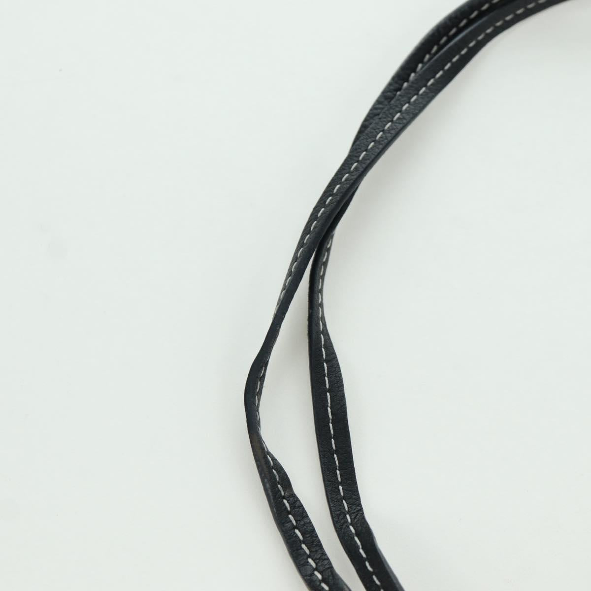 LOEWE Anagram Charm Leather Black Gold Auth BAZ275M