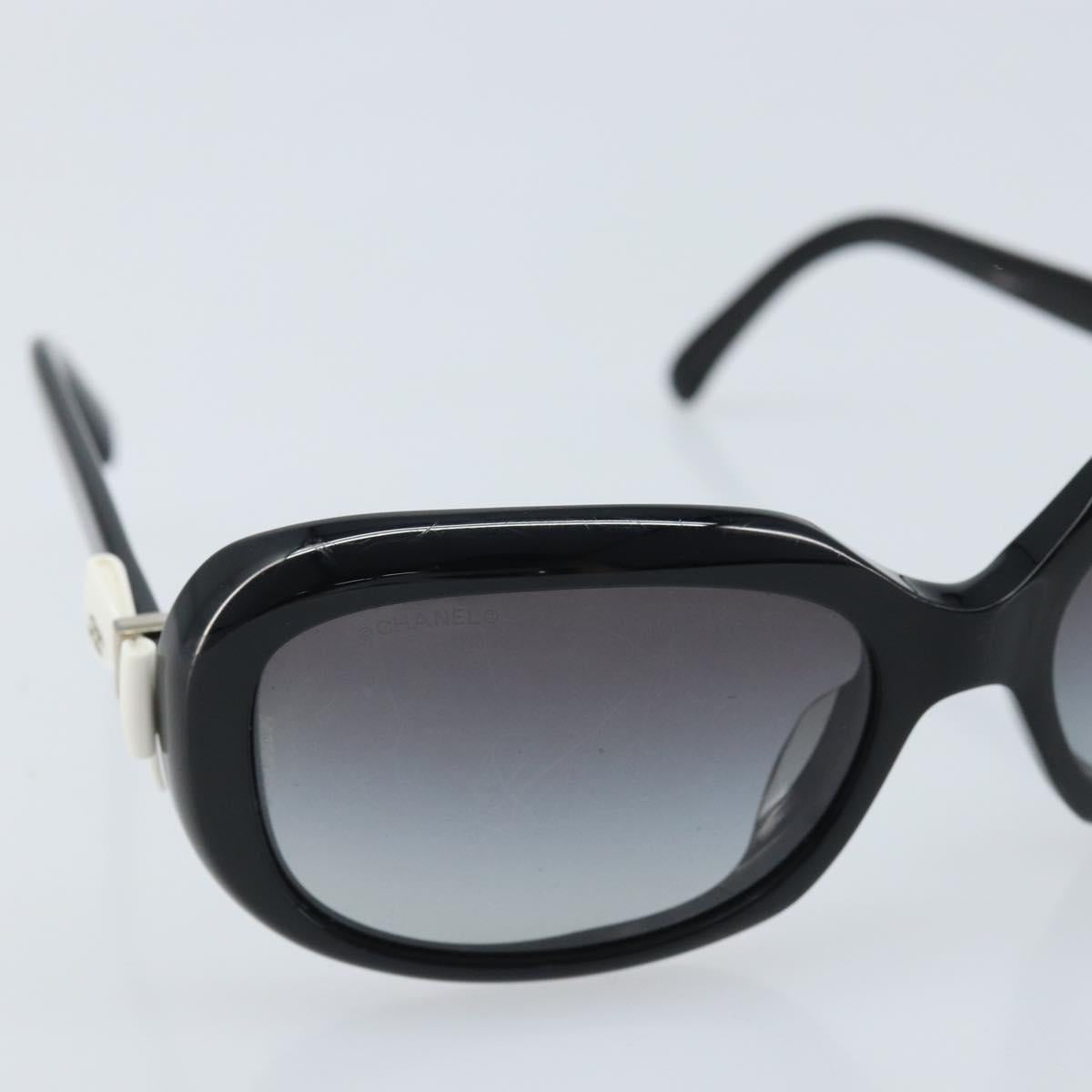 CHANEL Sunglasses plastic Black CC Auth BAZ278