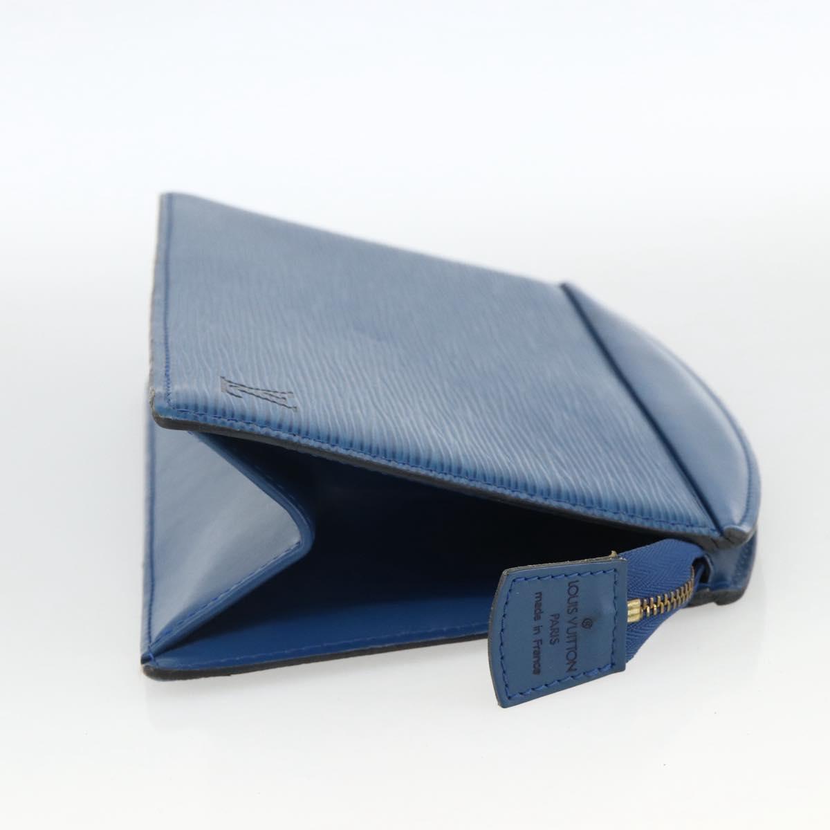 LOUIS VUITTON Epi Trousse Crete Pouch Blue M48405 LV Auth BAZ282