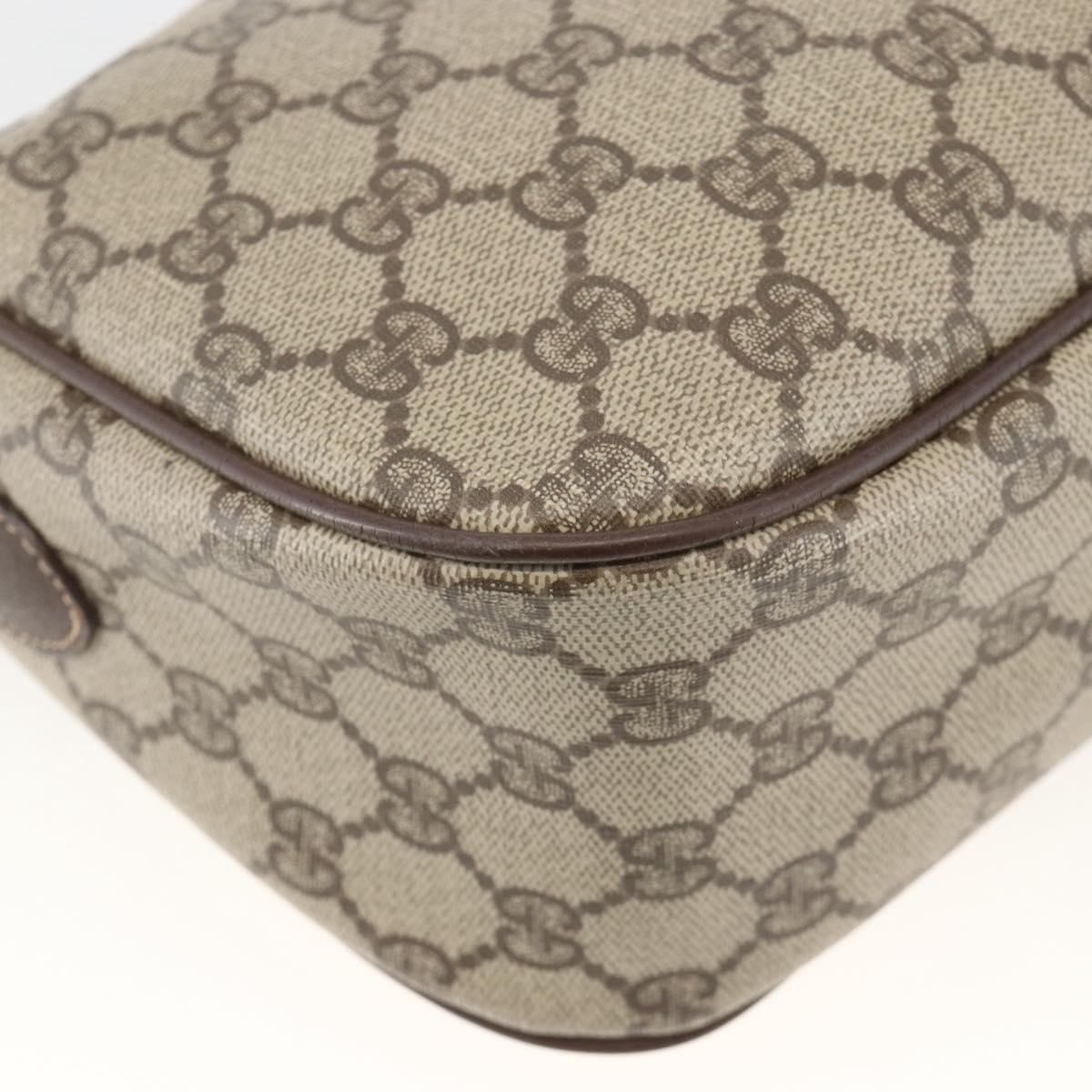 GUCCI GG Supreme Web Sherry Line Bag PVC Beige Gold 164 02 077 Auth BAZ289