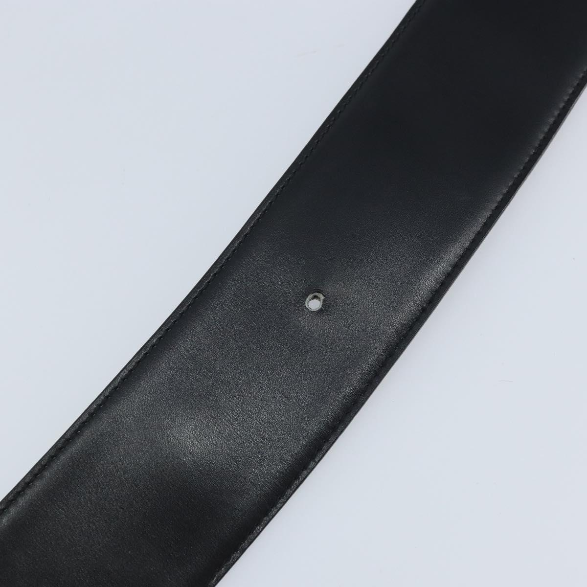 CELINE Circle Belt Leather 34.3"" Black Gold Auth BAZ290A