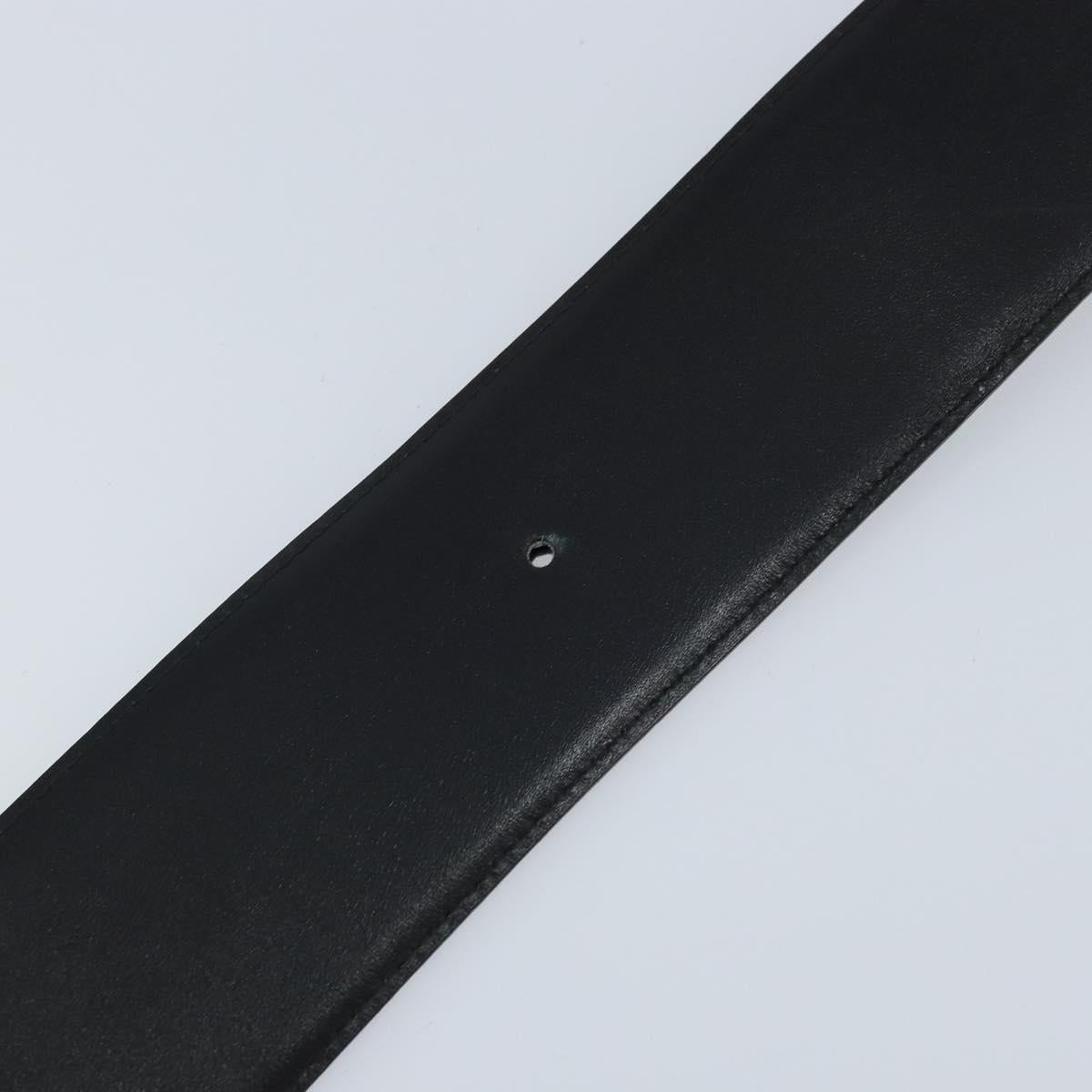 CELINE Circle Belt Leather 34.3"" Black Gold Auth BAZ290A