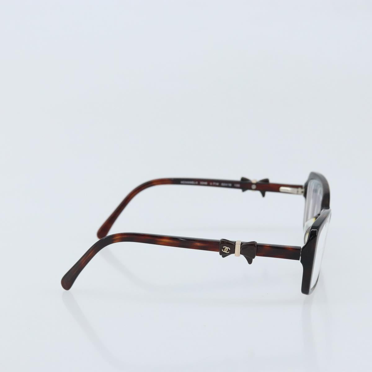 CHANEL Glasses metal Brown CC Auth BAZ296