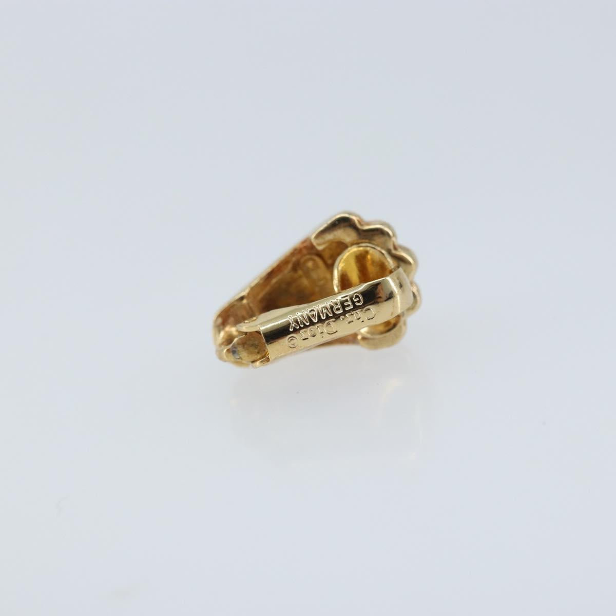 Christian Dior Earring metal Gold Auth BAZ308