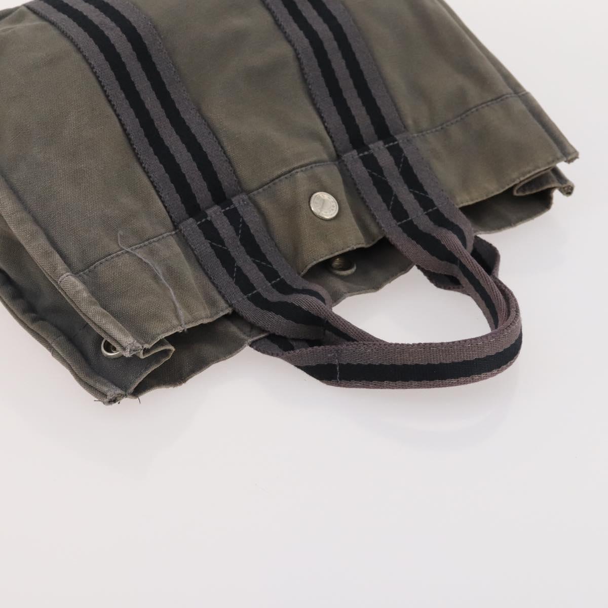 Burberrys Hermes Nova Check Hand Bag Canvas nylon 4 Set Beige Gray Auth BAZ311