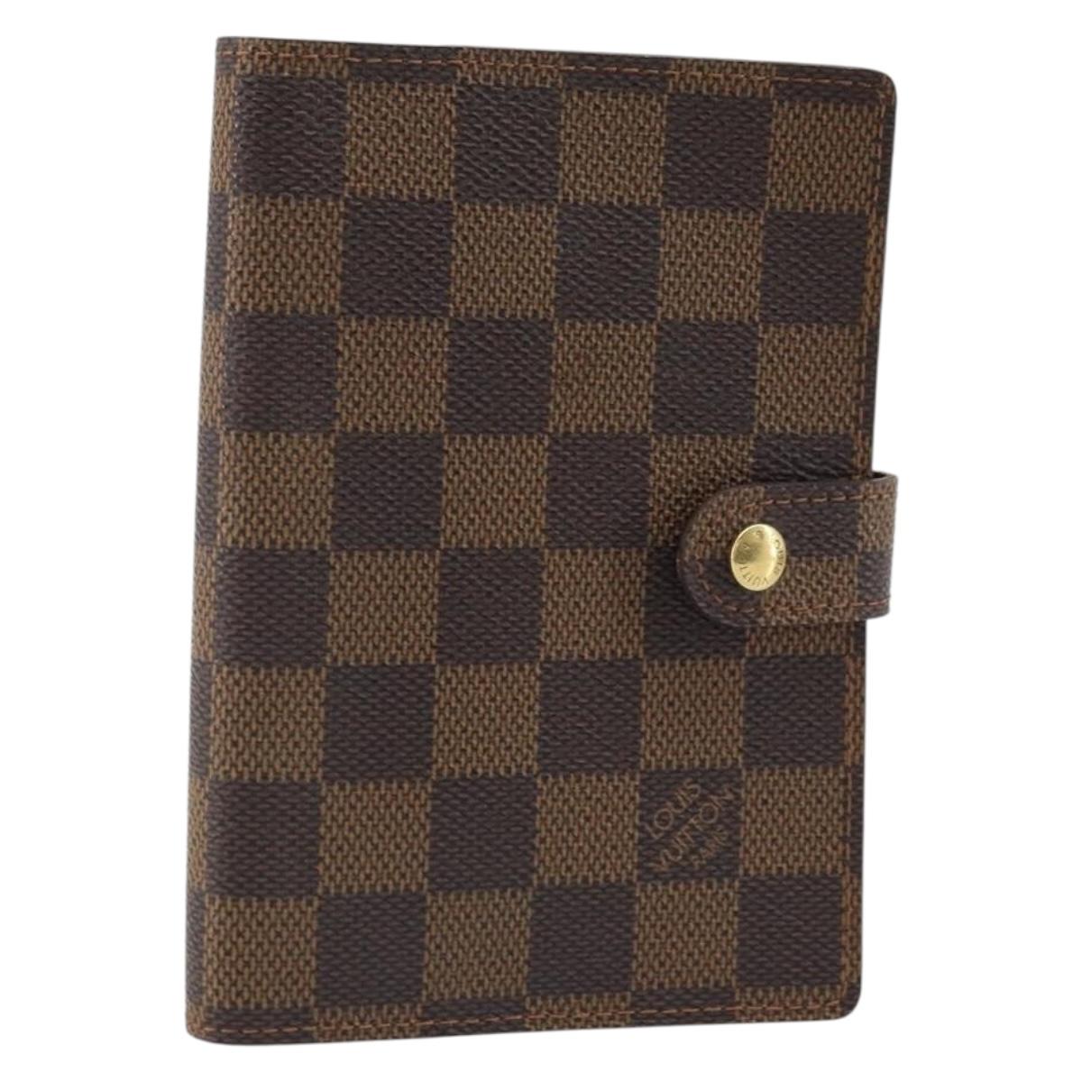 LOUIS VUITTON Damier Ebene Agenda PM Day Planner Cover R20700 LV Auth BAZ312