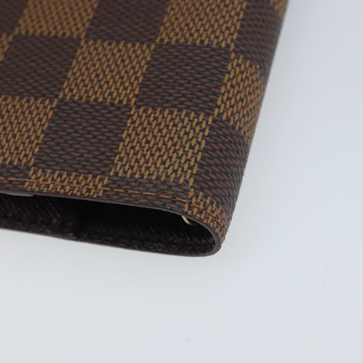 LOUIS VUITTON Damier Ebene Agenda PM Day Planner Cover R20700 LV Auth BAZ312