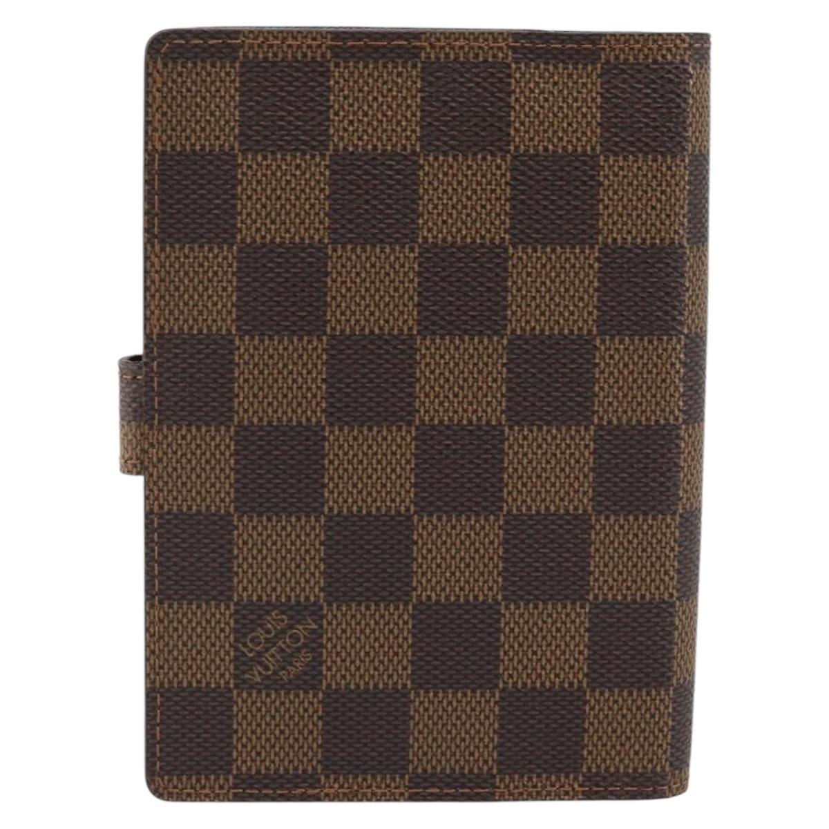 LOUIS VUITTON Damier Ebene Agenda PM Day Planner Cover R20700 LV Auth BAZ312