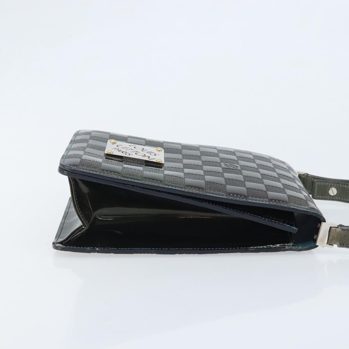 LOUIS VUITTON Damier Vernis Club Bag Green Petrol blue M92128 LV Auth BAZ406