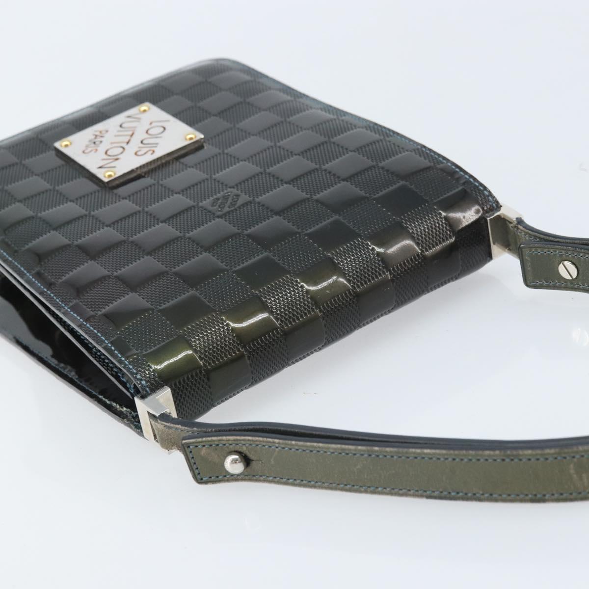 LOUIS VUITTON Damier Vernis Club Bag Green Petrol blue M92128 LV Auth BAZ406