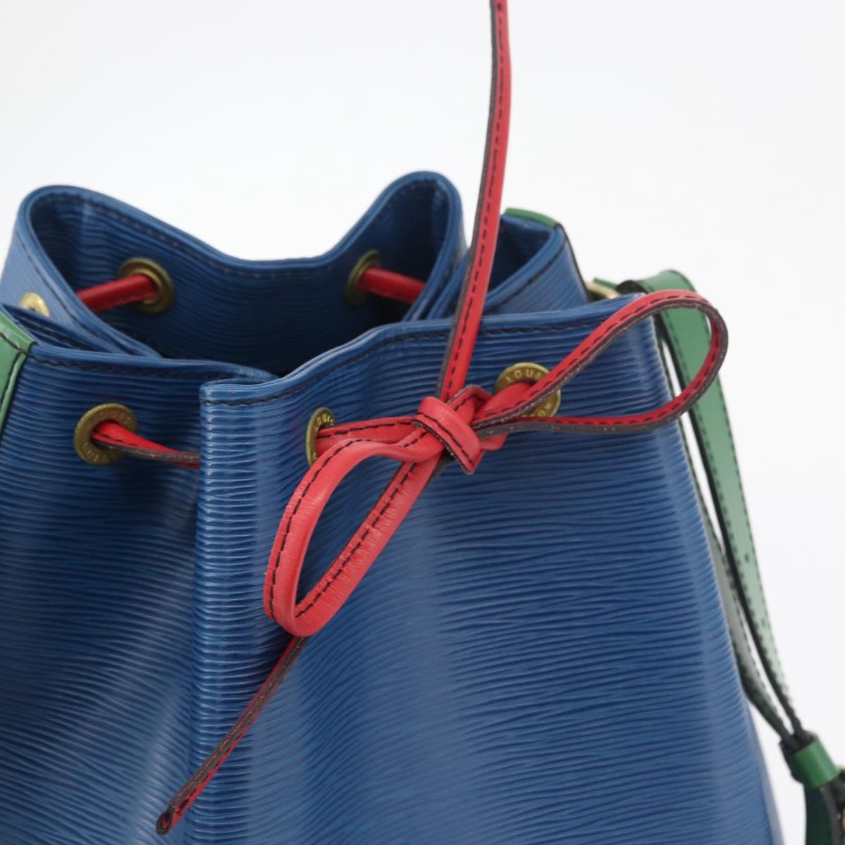 LOUIS VUITTON Epi Tricolor Noe Shoulder Bag Blue Red Green M44082 LV Auth BAZ411