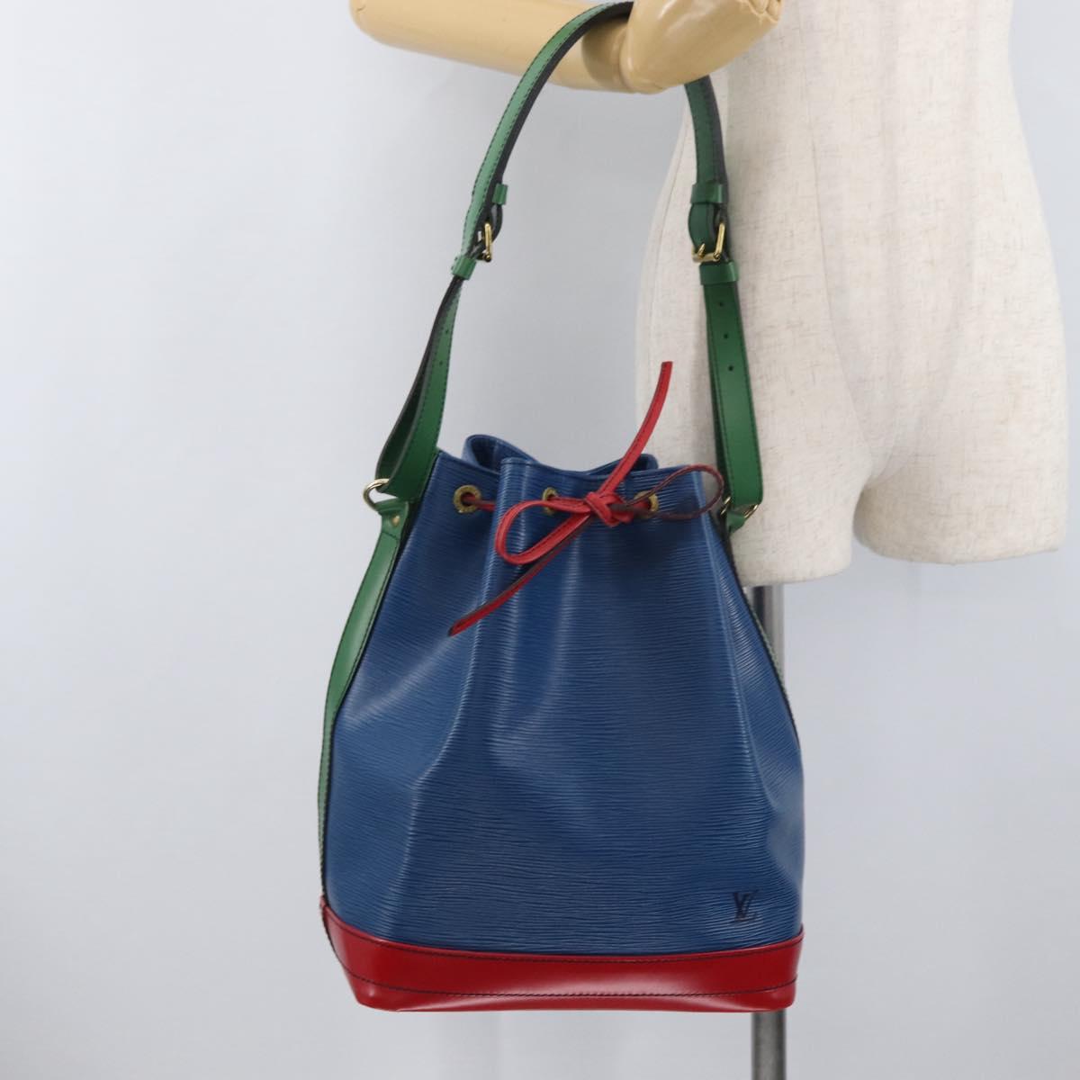 LOUIS VUITTON Epi Tricolor Noe Shoulder Bag Blue Red Green M44082 LV Auth BAZ411