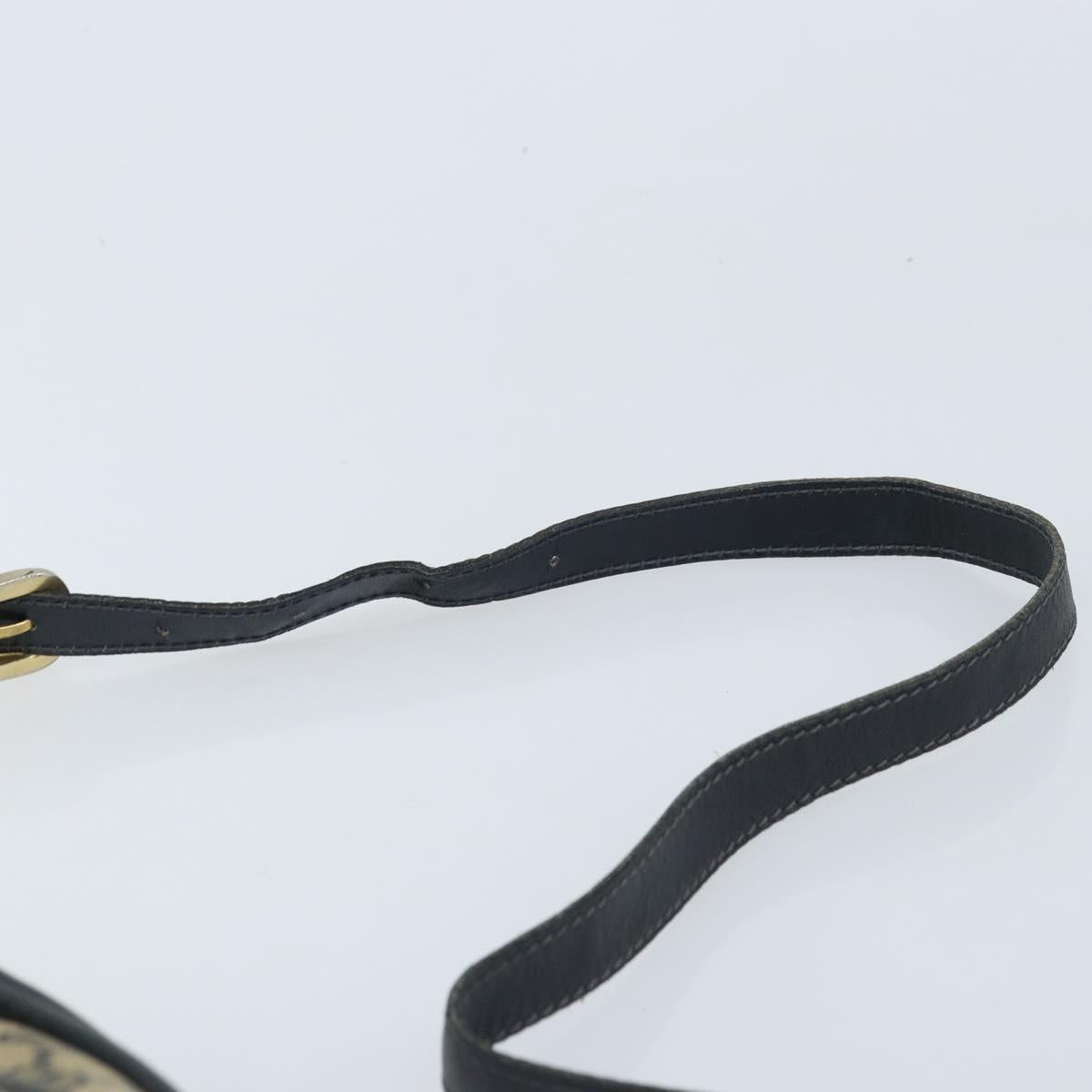 GUCCI GG Supreme Sherry Line Shoulder Bag PVC Navy Gold Auth BAZ417