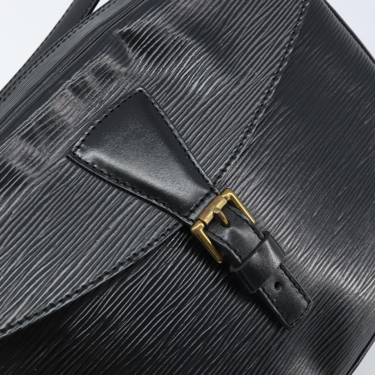 LOUIS VUITTON Epi Jeune Fille MM Shoulder Bag Black M52152 LV Auth BAZ421A