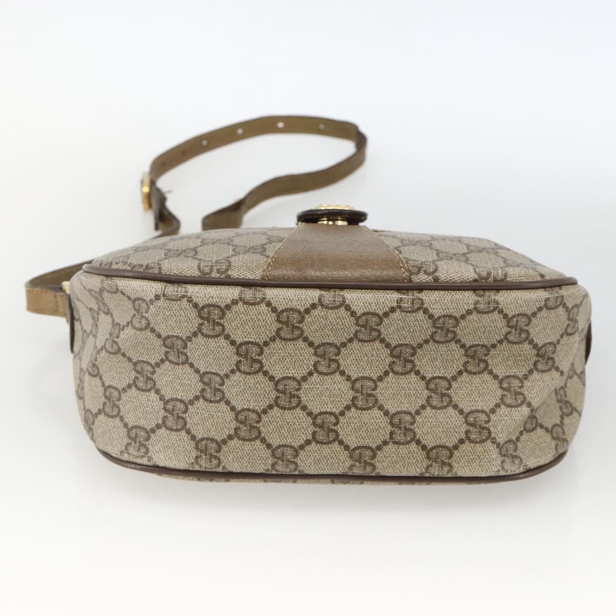 GUCCI GG Supreme Web Sherry Line Bag PVC Beige Gold 89 02 032 Auth BAZ440