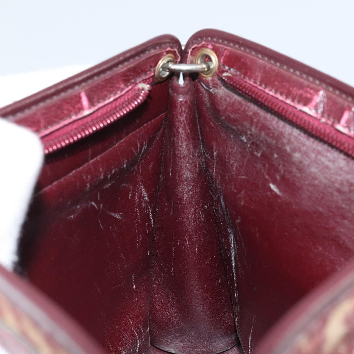 Christian Dior Trotter Canvas Shoulder Bag Red Gold Auth BAZ444