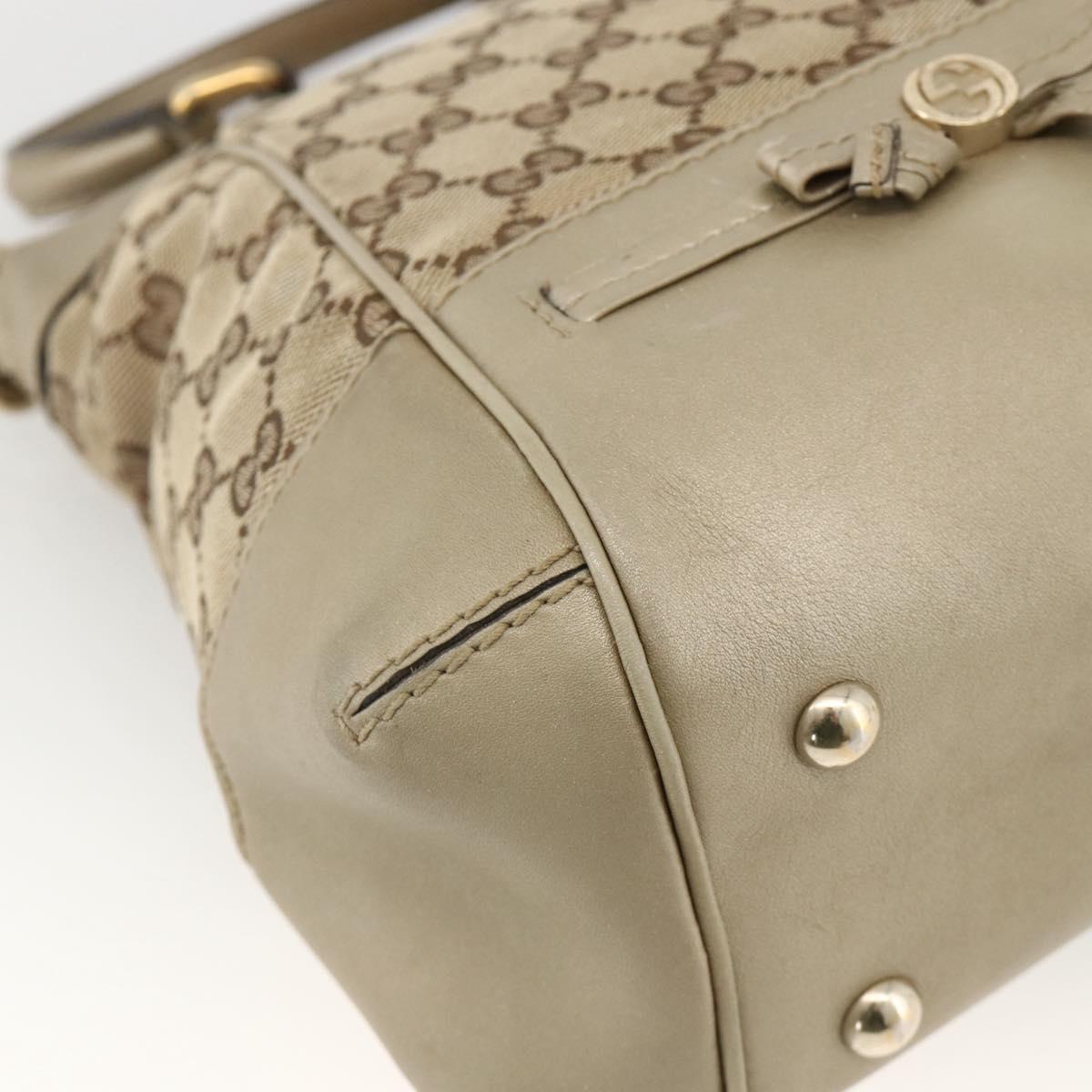 GUCCI GG Canvas Pretty Hand Bag 2way Beige Gold 269894 Auth BAZ454