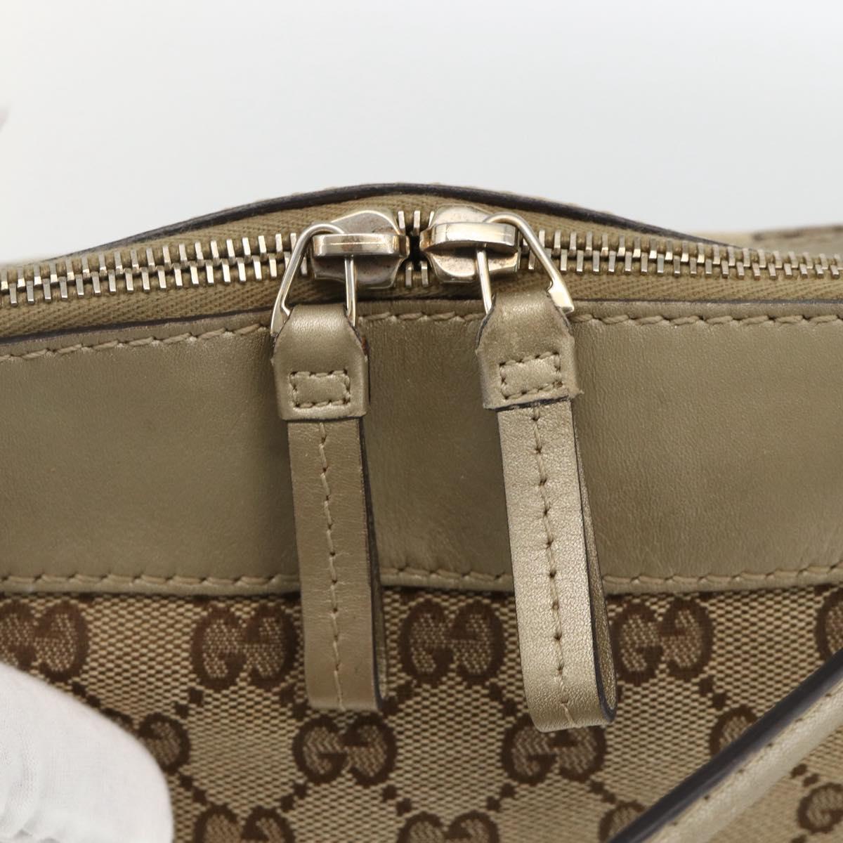 GUCCI GG Canvas Pretty Hand Bag 2way Beige Gold 269894 Auth BAZ454