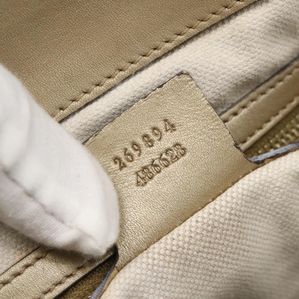GUCCI GG Canvas Pretty Hand Bag 2way Beige Gold 269894 Auth BAZ454