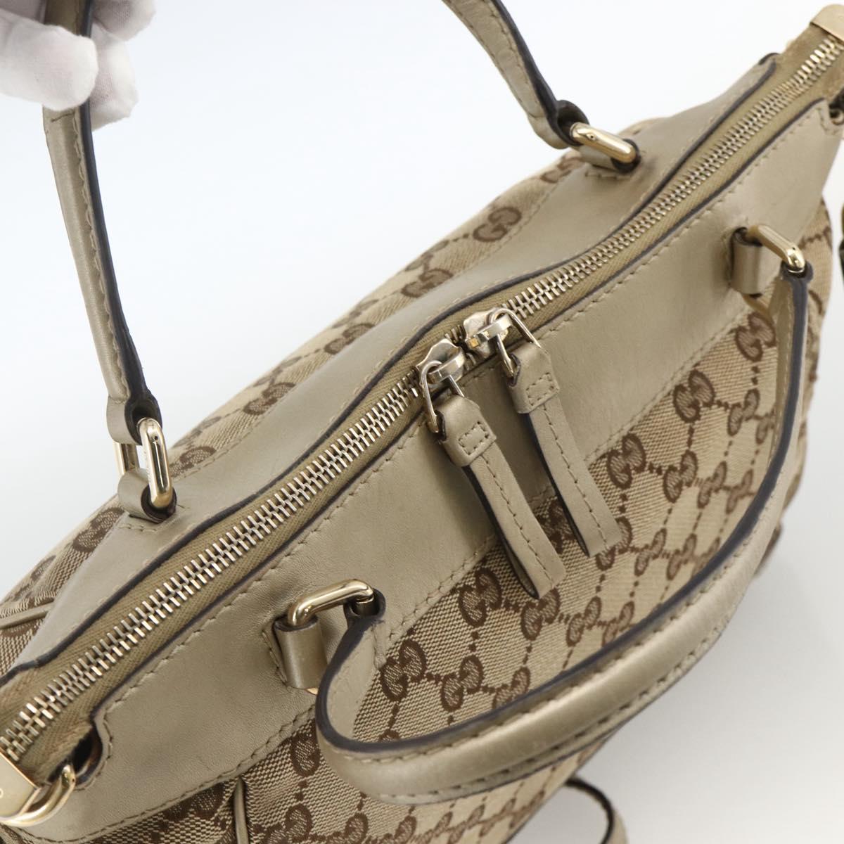 GUCCI GG Canvas Pretty Hand Bag 2way Beige Gold 269894 Auth BAZ454