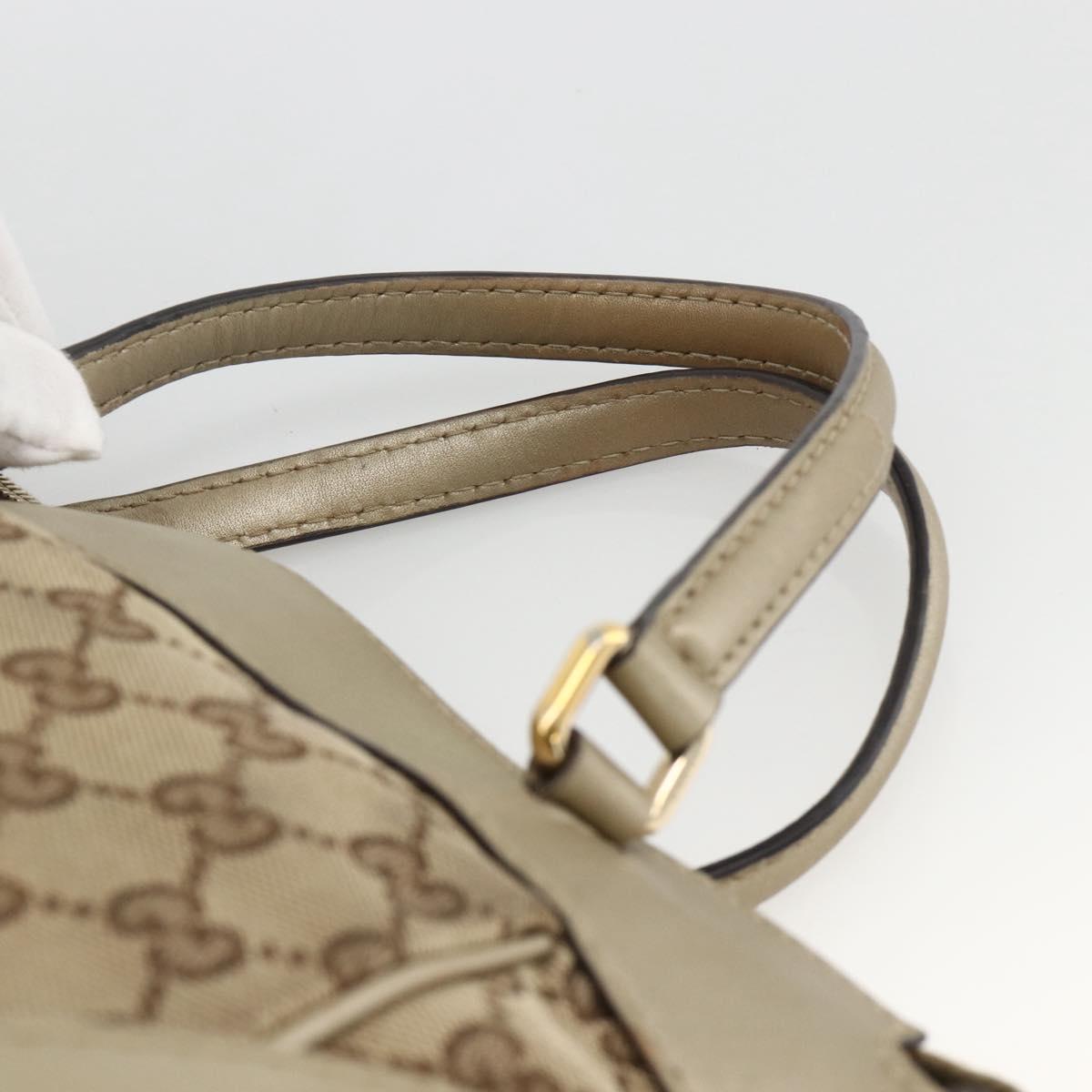 GUCCI GG Canvas Pretty Hand Bag 2way Beige Gold 269894 Auth BAZ454