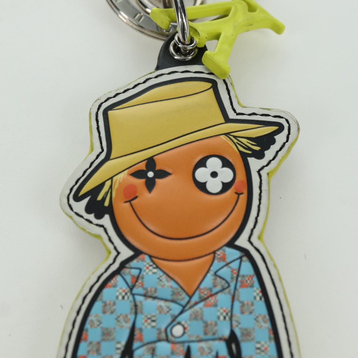 LOUIS VUITTON Monogram Porte Cles LV Scarecrow Charm Yellow MP2922 Auth BAZ470M