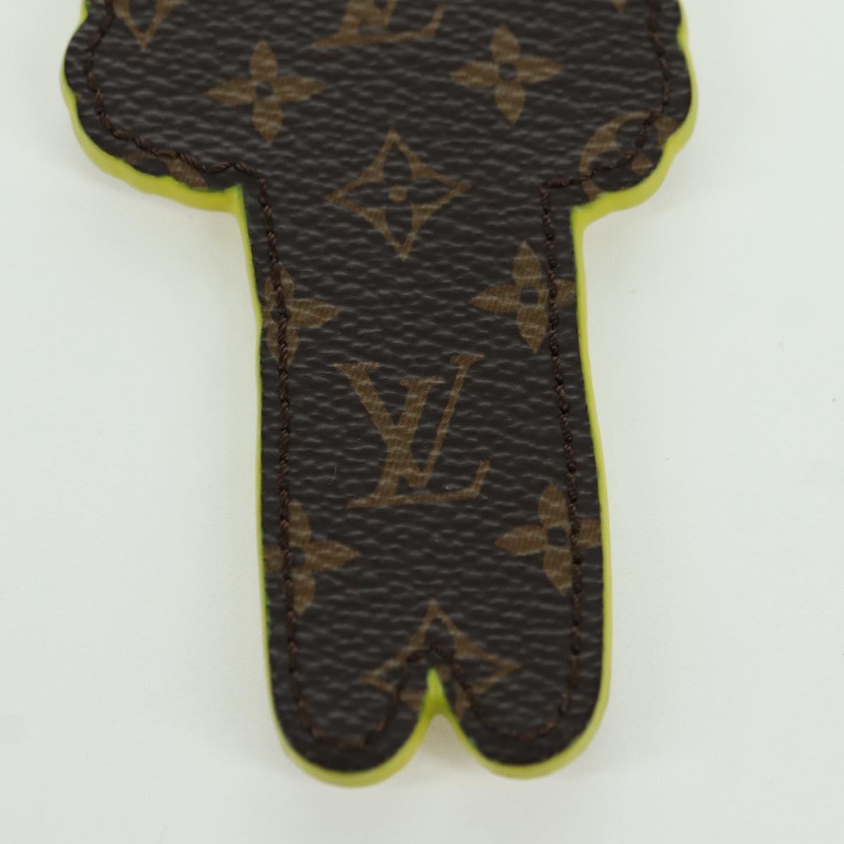 LOUIS VUITTON Monogram Porte Cles LV Scarecrow Charm Yellow MP2922 Auth BAZ470M