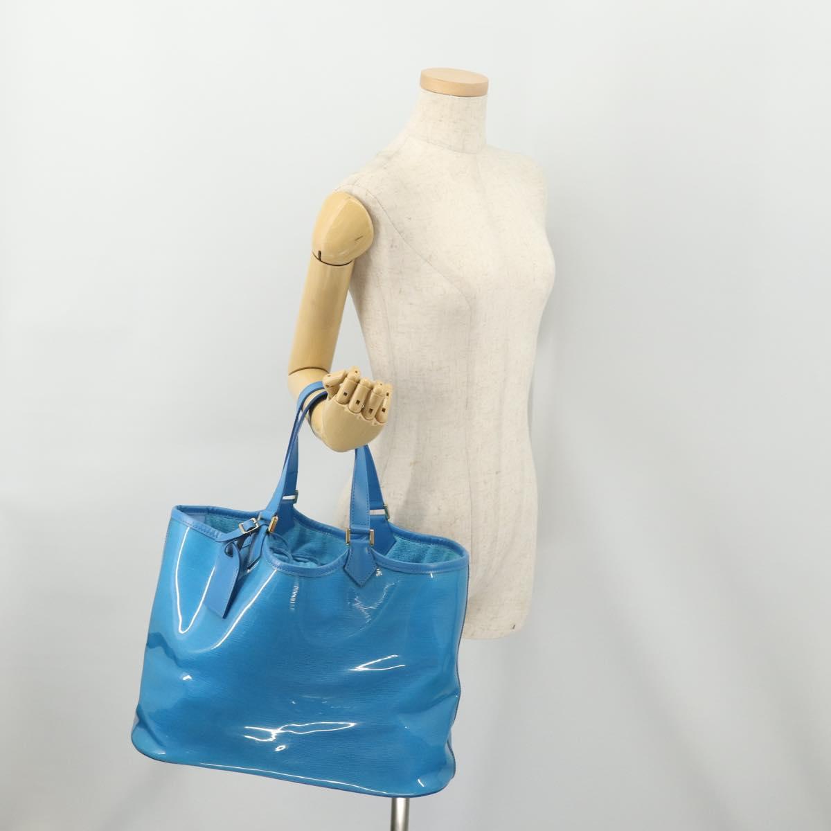 LOUIS VUITTON Epi Platine Lagoon Bay Hand Bag Blue M92470 LV Auth BAZ493