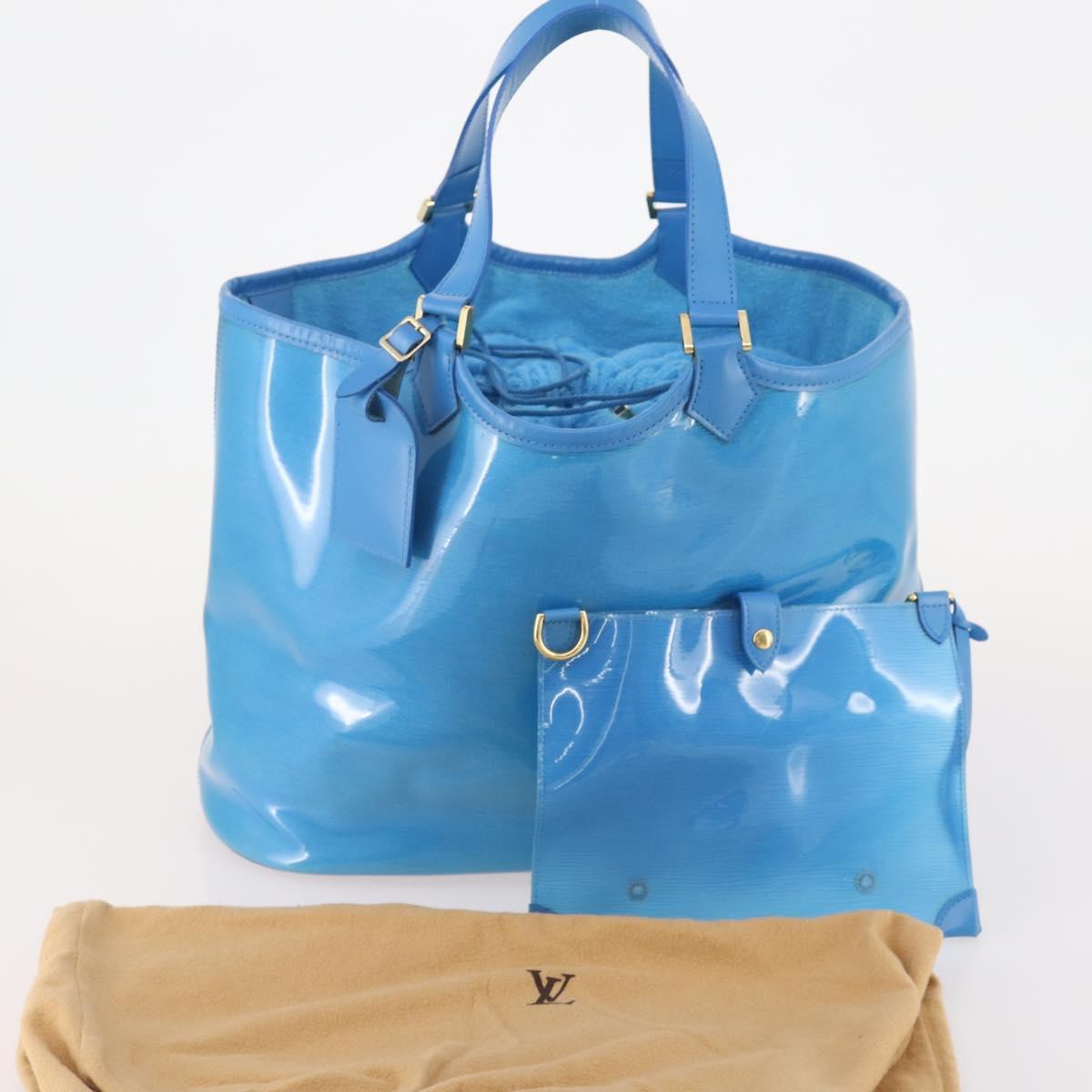 LOUIS VUITTON Epi Platine Lagoon Bay Hand Bag Blue M92470 LV Auth BAZ493